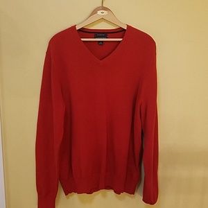 Large Orange Lands' End Supima cotton sweater